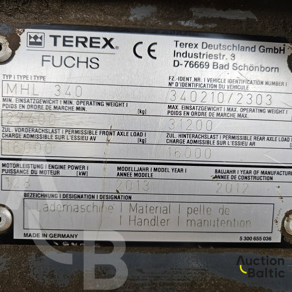 Terex Fuchs 	MHL 340